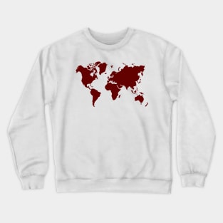 carmine red world map Crewneck Sweatshirt